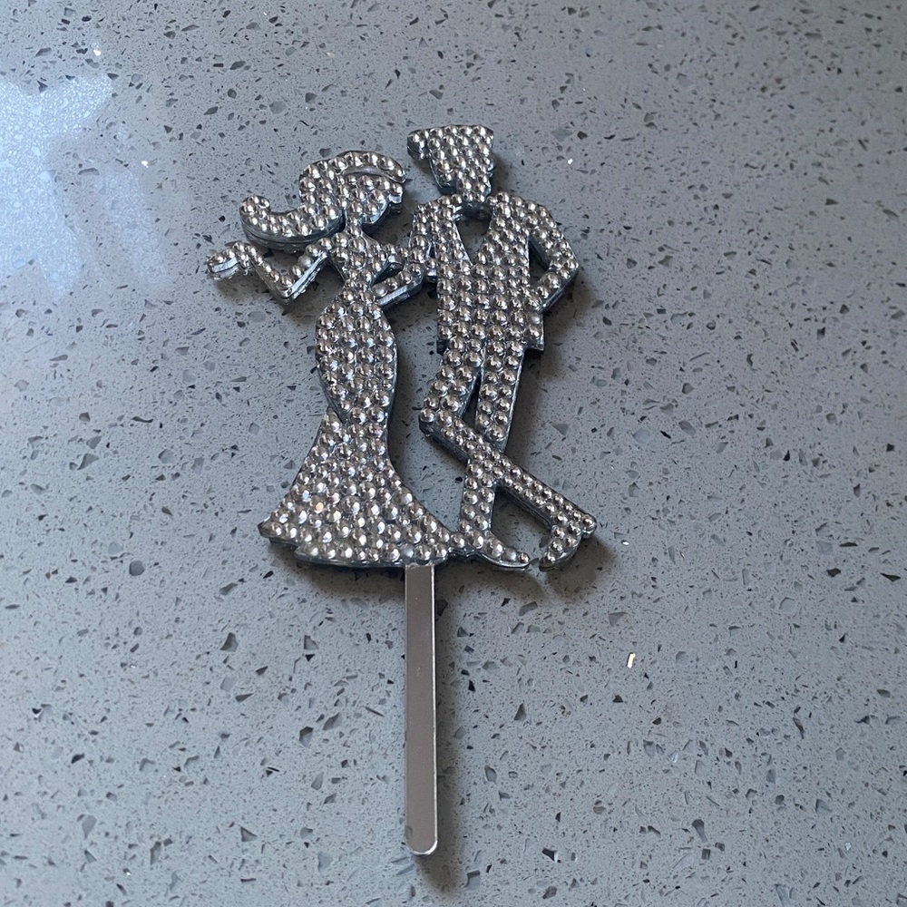 Silver Rhinestone Decorative Topper